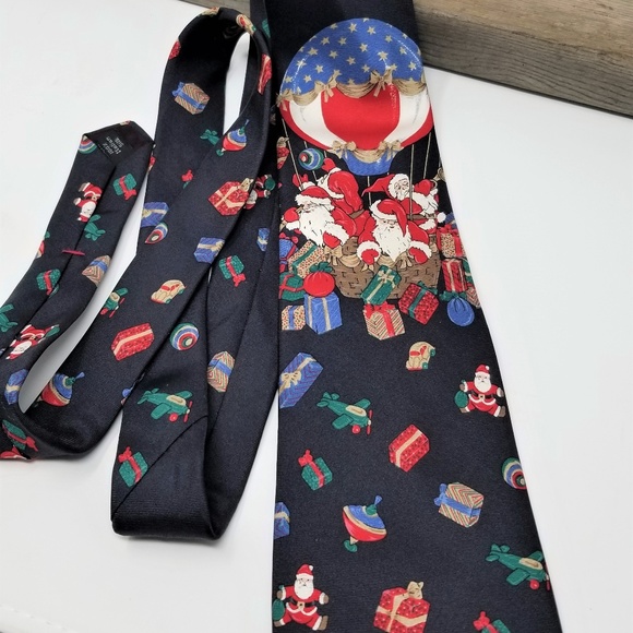 Italian Silk Tie Stafford Santa Hot Air balloon - Picture 1 of 6